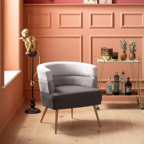 Kare Design Sandwich Fluwelen Design Fauteuil Grijs