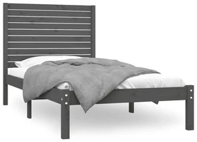vidaXL Bedframe massief hout grijs 100x200 cm