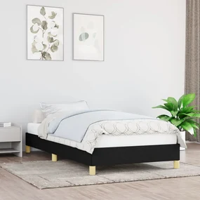 vidaXL Bedframe stof zwart 90x200 cm