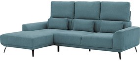 Goossens Excellent Bank Princess blauw, stof, 2,5-zits, elegant chic met chaise longue links