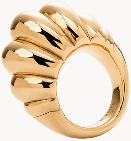 Handgemaakte vergulde ring Groove