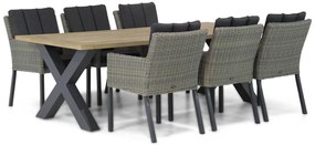 Tuinset 6 personen 240 cm Wicker/Teak Taupe Garden Collections Oxbow/Cardiff