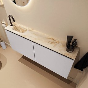 Mondiaz Ture DLux toiletmeubel 120cm cale met wastafel frappe links met kraangat