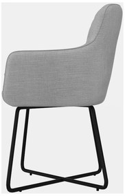 Eetkamerstoel - Arne - stof Bjorn grof geweven lichtgrijs