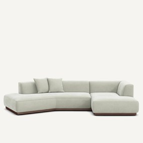 Rechte open hoekbank in stonewashed fluweel, JACOPO