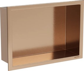 Mexen X-Wall-R nis nisplank met flens 30 x 20 cm, geborsteld koper - 19C0302010