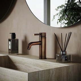 Saniclear Plus Curved wastafelkraan verouderd messing