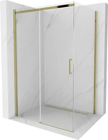Mexen Omega schuifbare douchecabine 120 x 80 cm, transparant, goud - 825-120-080-50-00
