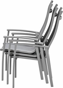 Garden Impressions Hilly tuinstoel stapelbaar taupe - 4 stuks