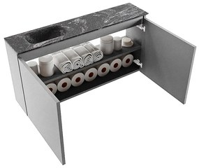 Mondiaz Ture DLux toiletmeubel 100cm plata met wastafel lava links zonder kraangat