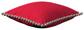 Dekoria Kussenhoes Wera met pompons, rood 45 x 45 cm