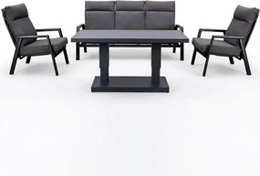 Showroommodel Vegas stoel bank loungeset 4 delig verstelbaar antraciet aluminium