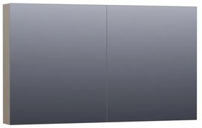 BRAUER Dual Spiegelkast - 120x70x15cm - 2 links- rechtsdraaiende spiegeldeur - MDF - hoogglans taupe 7154