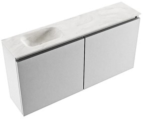 Mondiaz Ture DLux toiletmeubel 100cm plata met wastafel ostra links zonder kraangat