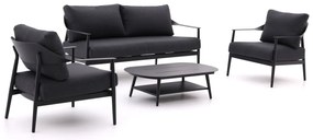 Stoel-bank loungeset Bellagio  | 4 personen | Loungeset Grijs | Aluminium | Kees Smit Tuinmeubelen