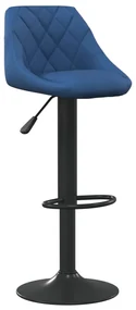 vidaXL Barkruk fluweel blauw