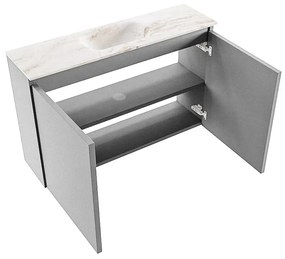 Mondiaz Ture DLux toiletmeubel 80cm plata met wastafel frappe midden met kraangat