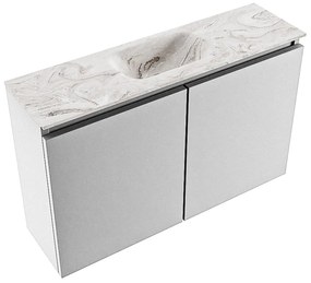 Mondiaz Ture DLux toiletmeubel 80cm plata met wastafel glace midden met kraangat