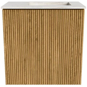 Mondiaz Joya DLux 40cm toiletmeubel oak met wastafel faye rechts 1 kraangat ostra