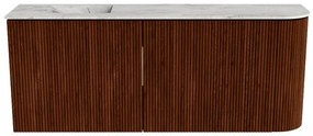 Mondiaz Joya DLux 100cm toiletmeubel ronding rechts ruby met wastafel faye links zonder kraangat glace