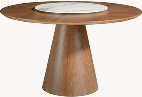 Ronde eettafel Bosch met draaibare tafelblad in marmerlook, Ø 135 cm
