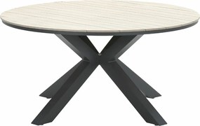 Garden Impressions Senja tuinset 7-delig desert sand - Tulli tuintafel Ø148x75 cm light teak vironwood