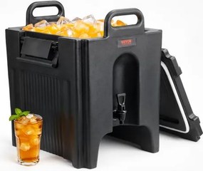 VEVOR Warme en koude drankendispenser 37,6 L, LDPE Warme en koude waterfontein Grote drankendispenser met kraan voor koffie, koude melk, water, sap, enz. Geïsoleerde karaf voor 1-2 personen