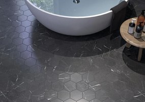 Jabo Hexagon Marquina vloertegel mat 15x17cm