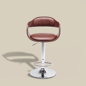 Retro Barkruk Bruin Leer