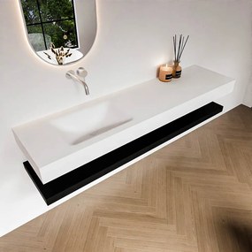 Zaro Alan badmeubel 180cm met planchet urban en vrijhangende wastafel cloud links zonder kraangat talc