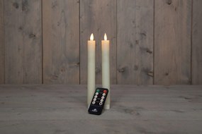 Anna's Collection - Led dinerkaars - ivoor - H 23cm - set van 2 stuks - met afstandsbediening