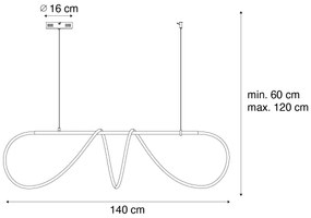 Eettafel / Eetkamer Design hanglamp zwart incl. LED 3-staps dimbaar - Danisha Design Binnenverlichting Lamp