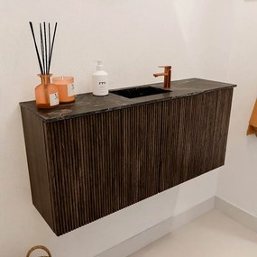 Mondiaz Joya DLux 90cm toiletmeubel walnut met wastafel faye midden 1 kraangat lava