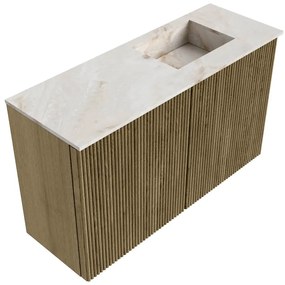 Mondiaz Joya DLux 70cm toiletmeubel dusk met wastafel faye rechts zonder kraangat frappe