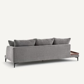 Halve bank met tafelblad, van polyester en katoen, MODERNISTE