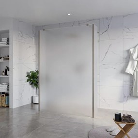Fortifura Galeria Vrijstaande Inloopdouche - 140x200cm - Glas mat - antikalk - 8mm veiligheidsglas - 2 zijwanden 40cm - wandsteunen en hoekprofielen - Geborsteld Gunmetal PVD SW927771 2x/SW797937/SW797921 2x/SW798732 2x