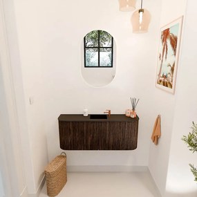 Mondiaz Joya 105cm toiletmeubel ronding links/rechts walnut met wastafel faye midden 1 kraangat urban