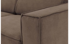 Goossens Hoekbank Hercules bruin, microvezel, 2-zits, modern design met chaise longue links