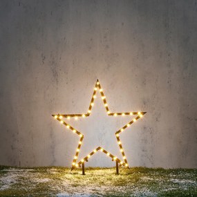 Kerst prikspot ster kerst zwart 60cm incl. LED IP44 - Kas