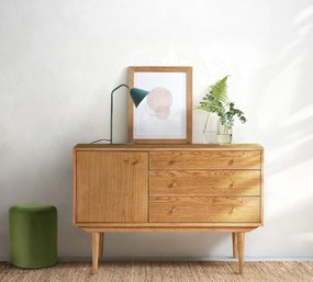 Vintage buffetkast met 1 deur en 3 lades Quilda