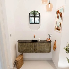 Mondiaz Joya DLux 125cm toiletmeubel ronding links/rechts dusk met wastafel faye midden zonder kraangat lava