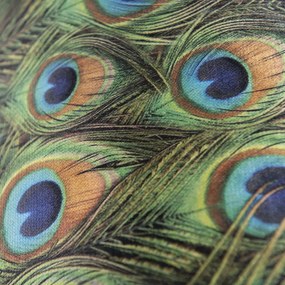 Velours lampenkap pauw dessin 35/35/20 met gouden binnenkant