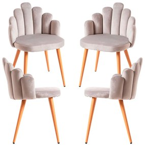 Set 4 Fluwelen Handstoelen