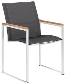 vidaXL Tuinstoelen 2 st textileen en roestvrij staal grijs