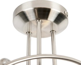 Klassieke plafondlamp staal 3-lichts - Fortress