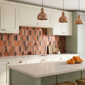 Zelfklevende Mozaïektegels Metaal | Picket Terracotta | 28,2×27,3 cm | Keuken, Bad &amp; WC