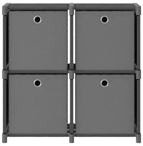 vidaXL Kast met 4 vakken met boxen 69x30x72,5 cm stof grijs