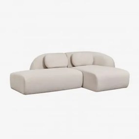 2-delige Modulaire Rechter Chaise Longue Bank Met Linker Divan In Chenille Coquette Chenille Crèmebeige - Sklum