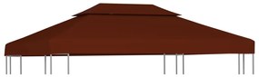 vidaXL Prieeldak 2-laags 310 g/m² 4x3 m terracottakleurig