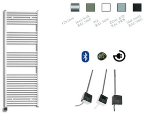 Sanicare Elektrische Design Radiator - 172 x 45 cm - 920 Watt - bluetooth - thermostaat chroom linksonder - grijs HRLBC 451720/Z